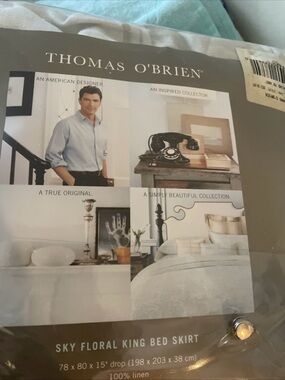 Sky Floral King Bed Skirt in Sky